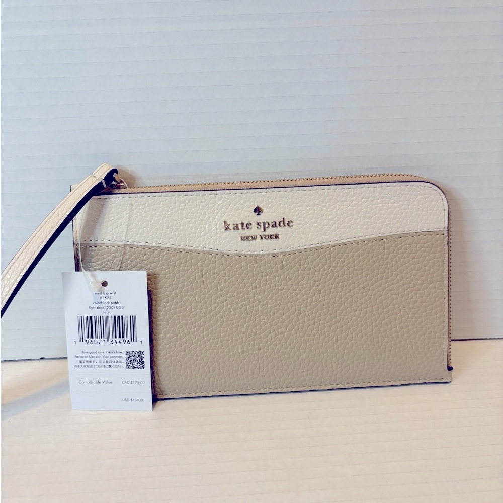 Kate Spade Beige and Cream Wristlet